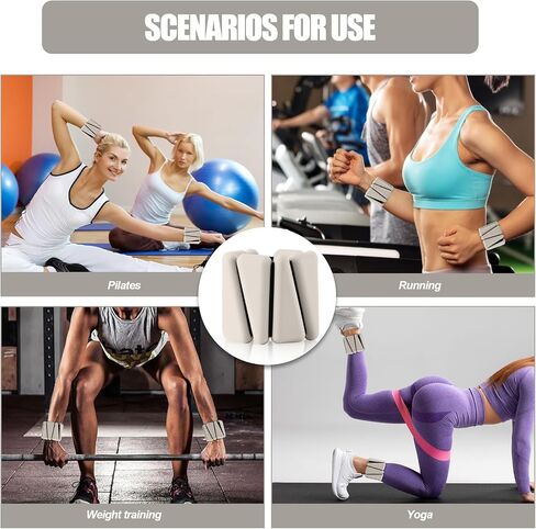 Wrist & Ankle Weights, Arm Leg Weights Set of 2 (1Lbs Each), Adjustable Ankle Weights for Yoga, Walking, Pilates, Dance, Gym (Beige) in Saudi Arabia