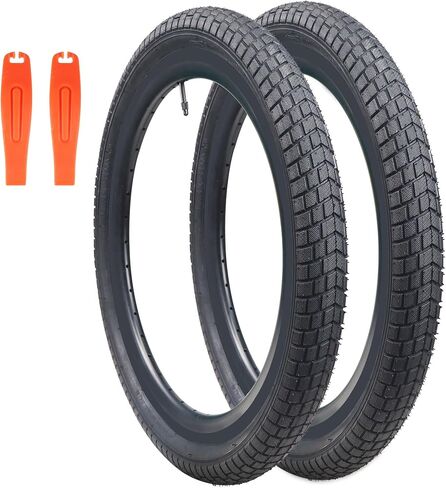 إطار دراجة 20 × 2.125 1/2 حزمة 20 إطار دراجة للأطفال إطارات دراجة سوداء قابلة للطي تناسب معظم دراجات الأطفال، إطارات BMX، أسود in Saudi Arabia