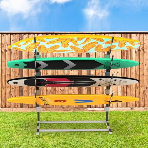 رف تخزين jxgzyy Kayak، رف لوح التجديف، رفوف قوارب الكاياك القابلة للتعديل للتخزين في الهواء الطلق، رف لوح ركوب الأمواج، حامل قوارب الكاياك القائم بذاته، حامل قوارب الكاياك للأماكن الداخلية والخارجية والمرآب والسقيفة والرصيف in Kuwait