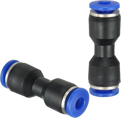 PATIKIL 4mm Push to Connect Fittings, 20Pcs Plastic Air Line Hose Fitting Quick Release Pneumatic Connectors Straight Union Two Way Coupler for Tube, Blue in Saudi Arabia