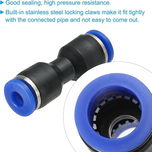 PATIKIL 4mm Push to Connect Fittings, 20Pcs Plastic Air Line Hose Fitting Quick Release Pneumatic Connectors Straight Union Two Way Coupler for Tube, Blue in Saudi Arabia