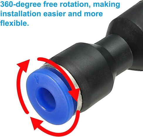 PATIKIL 4mm Push to Connect Fittings, 20Pcs Plastic Air Line Hose Fitting Quick Release Pneumatic Connectors Straight Union Two Way Coupler for Tube, Blue in Saudi Arabia