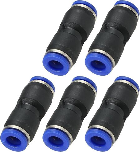 PATIKIL 4mm Push to Connect Fittings, 20Pcs Plastic Air Line Hose Fitting Quick Release Pneumatic Connectors Straight Union Two Way Coupler for Tube, Blue in Saudi Arabia