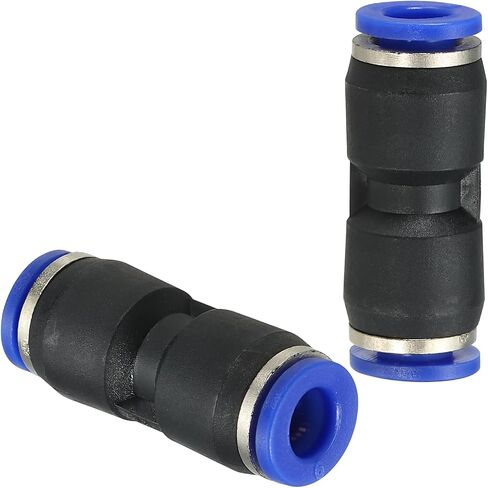 PATIKIL 4mm Push to Connect Fittings, 20Pcs Plastic Air Line Hose Fitting Quick Release Pneumatic Connectors Straight Union Two Way Coupler for Tube, Blue in Saudi Arabia