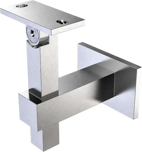 Handrail Bracket Stainless Steel Square Adjustable by Inline Design (Satin Stainless Steel) in Kuwait
