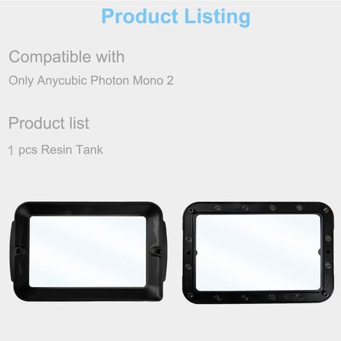 Resin Tank for Anycubic Photon Mono X, Mono X2, Mono X 6K, M3 Plus FEP Pre-Installed Resin VAT with Extra 2PC Protective Film for Resin Printer Accessories Parts in Saudi Arabia