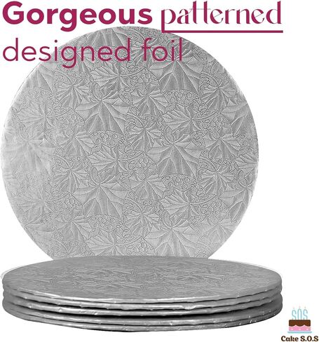 براميل لوحة الكيك القوية والمستديرة باللون الفضي مقاس 9 بوصة لعرض الكعك، بسمك 1/4 بوصة، (25 قطعة) in Kuwait