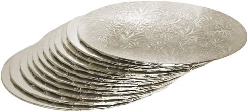 براميل لوحة الكيك القوية والمستديرة باللون الفضي مقاس 9 بوصة لعرض الكعك، بسمك 1/4 بوصة، (25 قطعة) in Kuwait