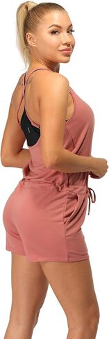 icyzone Strappy Jumpsuit shorts for Women One Piece, Workout Exercise Lounge Tank Romper with Pockets in Saudi Arabia