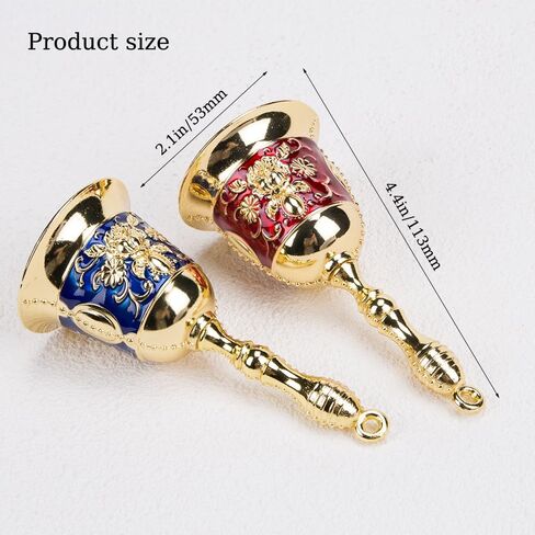 ZORZA 2 قطعة جرس نداء يدوي عتيق مع حلقة عالية الجودة، جرس عشاء متعدد الوظائف لحفلات الزفاف وتدريب الحيوانات الأليفة والكريسماس، تصميم منحوت رائع كلاسيكي للمطاعم والحانات والكنائس in Kuwait