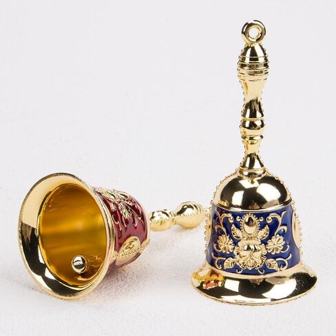 ZORZA 2 قطعة جرس نداء يدوي عتيق مع حلقة عالية الجودة، جرس عشاء متعدد الوظائف لحفلات الزفاف وتدريب الحيوانات الأليفة والكريسماس، تصميم منحوت رائع كلاسيكي للمطاعم والحانات والكنائس in Kuwait