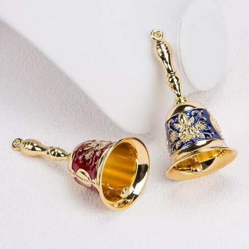 ZORZA 2 قطعة جرس نداء يدوي عتيق مع حلقة عالية الجودة، جرس عشاء متعدد الوظائف لحفلات الزفاف وتدريب الحيوانات الأليفة والكريسماس، تصميم منحوت رائع كلاسيكي للمطاعم والحانات والكنائس in Kuwait