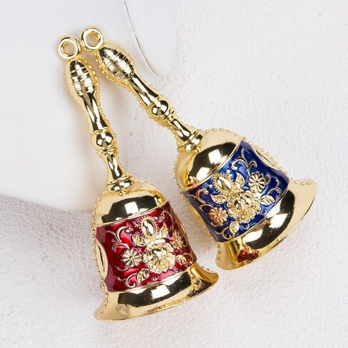 ZORZA 2 قطعة جرس نداء يدوي عتيق مع حلقة عالية الجودة، جرس عشاء متعدد الوظائف لحفلات الزفاف وتدريب الحيوانات الأليفة والكريسماس، تصميم منحوت رائع كلاسيكي للمطاعم والحانات والكنائس in Kuwait