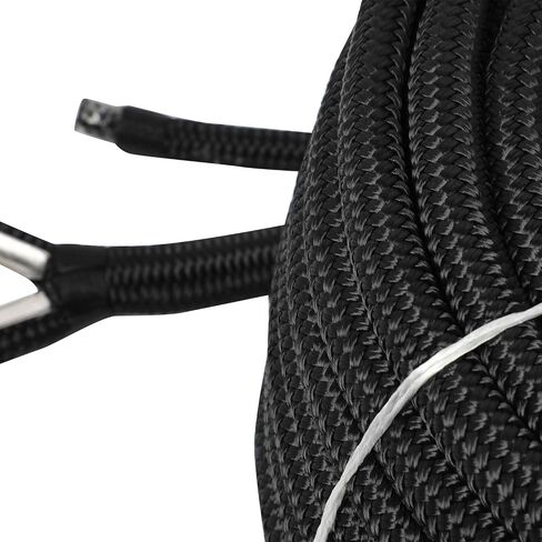 NovelBee 1/2" x 250' خط مرساة مزدوج من النايلون مع كشتبان من الفولاذ المقاوم للصدأ، حمل عمل آمن: 1020 رطل؛ قوة الشد: 5100 رطل (أسود) in Saudi Arabia