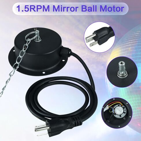1 RPM Slow Speed Disco Ball Motor Heavy Duty Mirror Ball Electric Motor Rotator Supports 4'' - 12'' Balls for Dj Party Light Home Bands,Christmas Party in Saudi Arabia
