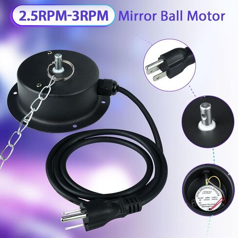 1 RPM Slow Speed Disco Ball Motor Heavy Duty Mirror Ball Electric Motor Rotator Supports 4'' - 12'' Balls for Dj Party Light Home Bands,Christmas Party in Saudi Arabia