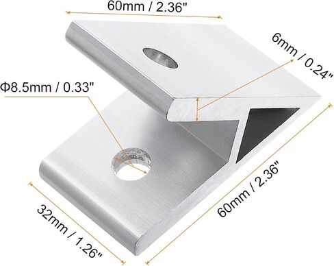 uxcell 2Pcs 45 Degree Angle Aluminum Profile Corner Brackets, Corner Brace Joint Connectors for 6060 Series (Silver Tone) in Saudi Arabia