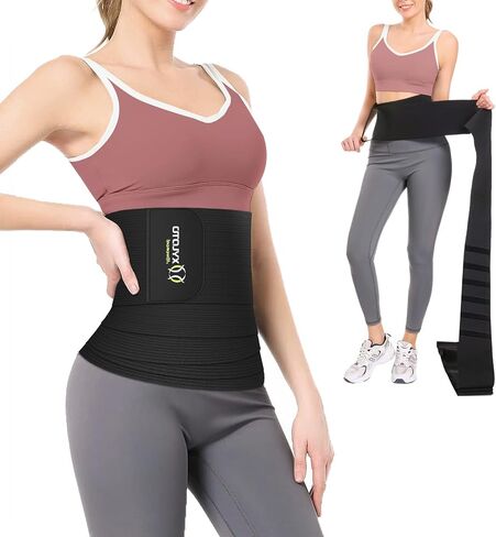 Waist Trainer for Women Lower Belly Fat,Waist Trainer for Women Plus Size,Non-Slip,Tummy Wrap Waist Trimmer for Women Black in Saudi Arabia