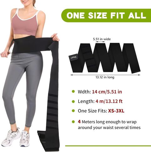 Waist Trainer for Women Lower Belly Fat,Waist Trainer for Women Plus Size,Non-Slip,Tummy Wrap Waist Trimmer for Women Black in Saudi Arabia