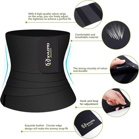 Waist Trainer for Women Lower Belly Fat,Waist Trainer for Women Plus Size,Non-Slip,Tummy Wrap Waist Trimmer for Women Black in Saudi Arabia
