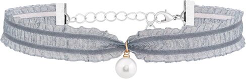Pearl Drop Pendant Pink Chiffon Kawaii Coquette Choker Necklace Jewelry for Women, Romantic Gifts for Women Trendy Stuff for Teen Girls In Their Her 20s in Saudi Arabia