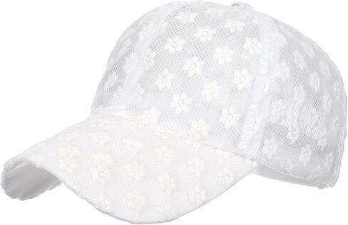 Women's Lace Small Flower Baseball Caps Adjustable Hollow Lace Hat Summer Cap Visor Cap in Saudi Arabia