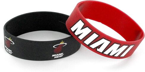NBA Miami Heat Silicone Rubber Bracelet, 2-Pack in Saudi Arabia