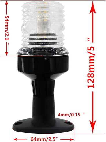 ISURE MARINE 3 ميل بحري مرساة القارب ضوء 360 درجة في جميع أنحاء الأبيض LED ضوء الملاحة الثابت، 10-24 فولت تيار مستمر in Kuwait