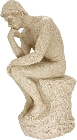 تمثال المفكر ديكور مكتب سطح المكتب خزانة الكتب النحت لهجة ديكور كبير مجموعة فن المفكر الشهير Rodin'S Thinker Art Collection تمثال راتنج هدايا مكتب للرجال تزيين المنزل الحديث (برونزي ذهبي) in Saudi Arabia