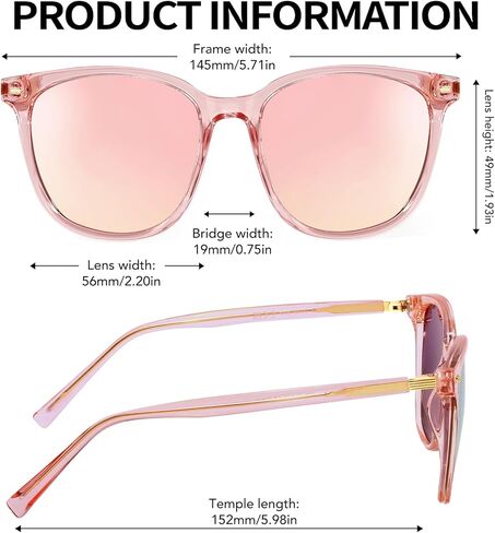 LVIOE Polarized Round Sunglasses for Women Men Trendy Oversized Shades with UV400 Protection Reduce Glare Sun Glasses LS18512 in Kuwait