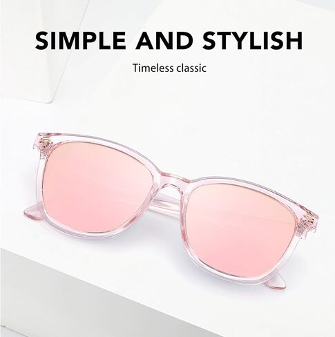 LVIOE Polarized Round Sunglasses for Women Men Trendy Oversized Shades with UV400 Protection Reduce Glare Sun Glasses LS18512 in Kuwait