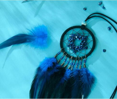 MIAMOR Charming Small Black & Blue Dream Catcher for Car Mirror Hanging Ornament Accessories Dream Catcher Necklace in Saudi Arabia