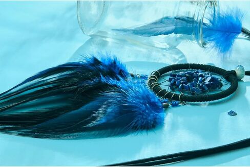 MIAMOR Charming Small Black & Blue Dream Catcher for Car Mirror Hanging Ornament Accessories Dream Catcher Necklace in Saudi Arabia