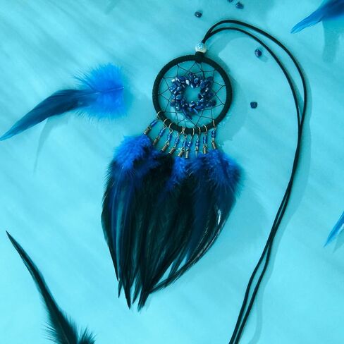MIAMOR Charming Small Black & Blue Dream Catcher for Car Mirror Hanging Ornament Accessories Dream Catcher Necklace in Saudi Arabia