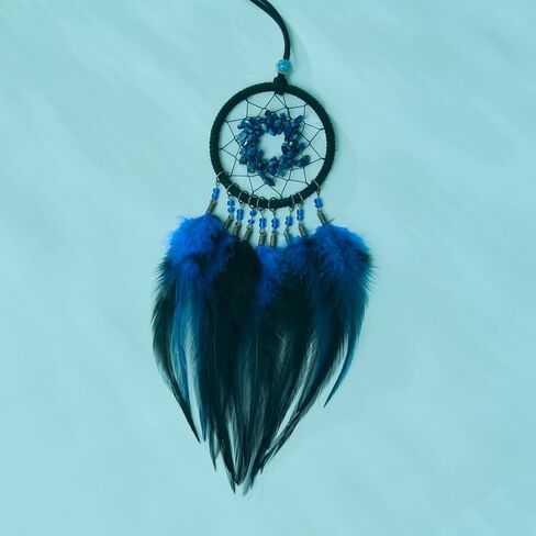 MIAMOR Charming Small Black & Blue Dream Catcher for Car Mirror Hanging Ornament Accessories Dream Catcher Necklace in Saudi Arabia