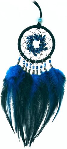 MIAMOR Charming Small Black & Blue Dream Catcher for Car Mirror Hanging Ornament Accessories Dream Catcher Necklace in Saudi Arabia