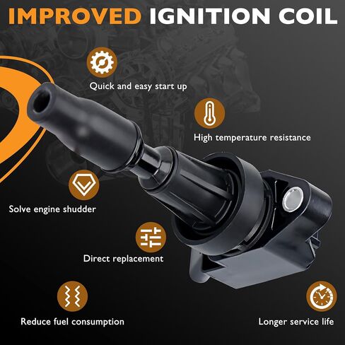 UF817 Ignition Coils Pack & Iridium Spark Plugs Set of 4 Compatible with Hyundai Elantra GT Kona Sonata Tucson, Kia Forte Koup Forte5 Optima Soul Replaces #UF817, GN10910, 5C2129 in Saudi Arabia