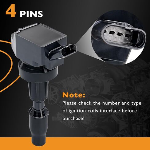 UF817 Ignition Coils Pack & Iridium Spark Plugs Set of 4 Compatible with Hyundai Elantra GT Kona Sonata Tucson, Kia Forte Koup Forte5 Optima Soul Replaces #UF817, GN10910, 5C2129 in Saudi Arabia