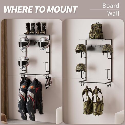 Motorcycle Helmet Holder Wall Mounted, Helmet Holder Wall Mount with Helmet Rack, Rustic Ironwood Helmet Holder and Motorcycle Helmet Rack for Motorcycle Bike Baseball Rugby Helmet in Saudi Arabia
