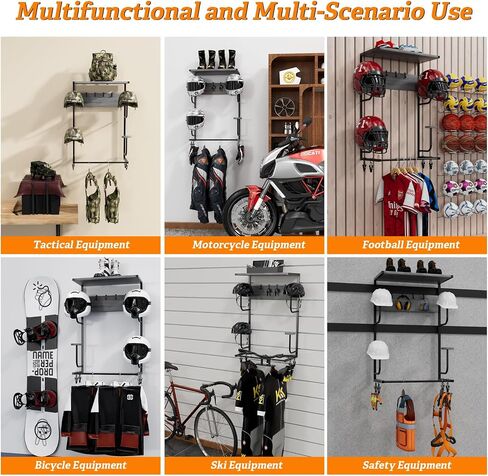 Motorcycle Helmet Holder Wall Mounted, Helmet Holder Wall Mount with Helmet Rack, Rustic Ironwood Helmet Holder and Motorcycle Helmet Rack for Motorcycle Bike Baseball Rugby Helmet in Saudi Arabia