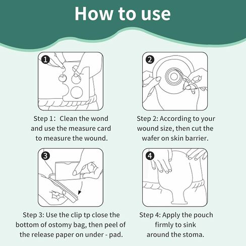 10 Pcs Ostomy Colostomy Bags, One Piece Drainable Ostomy Pouch for Ileostomy Stoma Care, Ostomy Supplies, Cut to Fit(20-60mm) in Kuwait