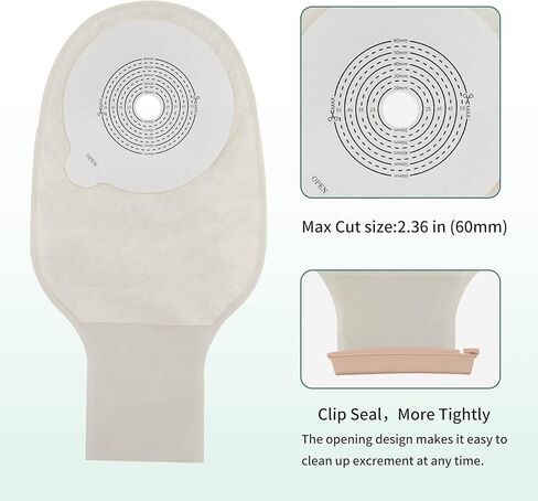 10 Pcs Ostomy Colostomy Bags, One Piece Drainable Ostomy Pouch for Ileostomy Stoma Care, Ostomy Supplies, Cut to Fit(20-60mm) in Kuwait