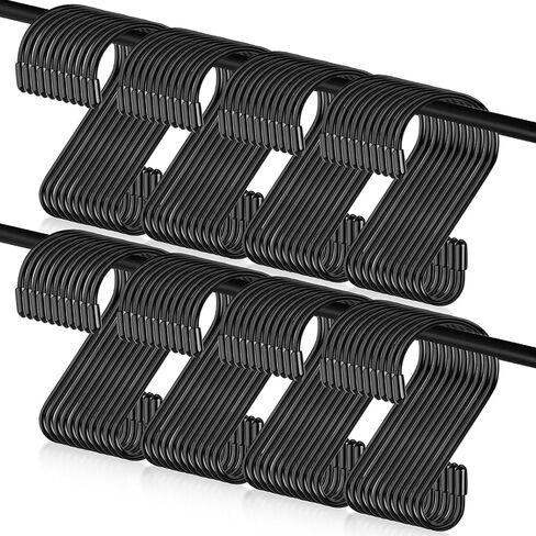 100 Pieces 3.15 Inch S Shaped Stainless Steel Hooks Metal Hanging Hooks Curtain Hooks Pan Pot Holder Rack Hooks for Hanging Pot, Pan, Cups, Plants, Bags, Jeans, Towels (Rose Gold) in Saudi Arabia
