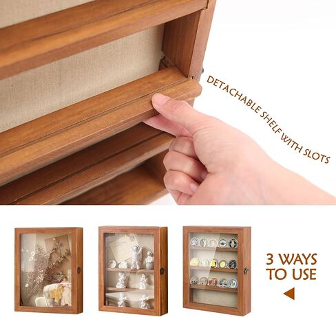 NIKKY HOME 11X14 إطارات صور كبيرة لصندوق الظلال وحالات عرض خشبية مع زجاج، وأرفف ودبابيس قابلة للإزالة، وصناديق ذاكرة خشبية لحمل العملات المعدنية للتذكارات in Kuwait