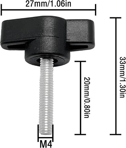 10 pcs M4x12mm Clamping Screw Knob,Carbon steel galvanized T Shaped Thumb Screws Handle for Quick Remove Hand Tightening Knob Replacement, Black in Saudi Arabia