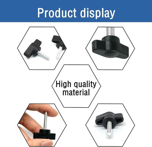 10 pcs M4x12mm Clamping Screw Knob,Carbon steel galvanized T Shaped Thumb Screws Handle for Quick Remove Hand Tightening Knob Replacement, Black in Saudi Arabia
