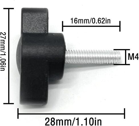 10 pcs M4x12mm Clamping Screw Knob,Carbon steel galvanized T Shaped Thumb Screws Handle for Quick Remove Hand Tightening Knob Replacement, Black in Saudi Arabia