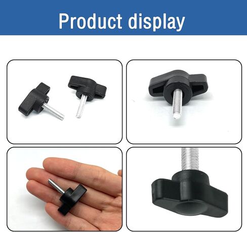 10 pcs M4x12mm Clamping Screw Knob,Carbon steel galvanized T Shaped Thumb Screws Handle for Quick Remove Hand Tightening Knob Replacement, Black in Saudi Arabia
