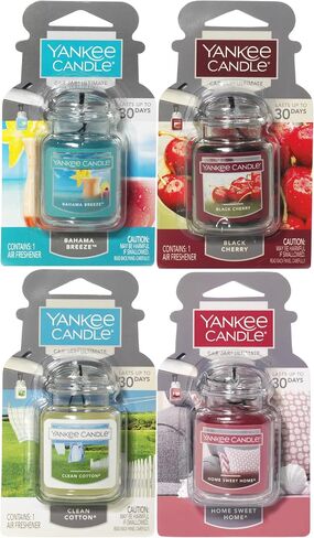 Yankee Candle Paper Car Jar Air Freshener for Long Lasting Fragrance (Coconut Beach, 1 Pack) in Saudi Arabia