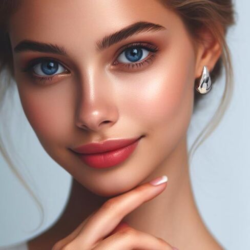 3 Pairs Hoop Earrings Set with Gold and Silver Plated | 18K Gold Plated 26mm Waterdrop Hollow Open Hoops | 14K Gold Plated 30mm Tube Hoops |14mm Huggie Hoops Fashion Jewelry Earrings in Saudi Arabia